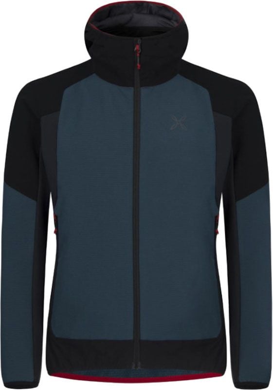 Premium Wind Hoody Jacket Blu Cenere/Rosso + Montura