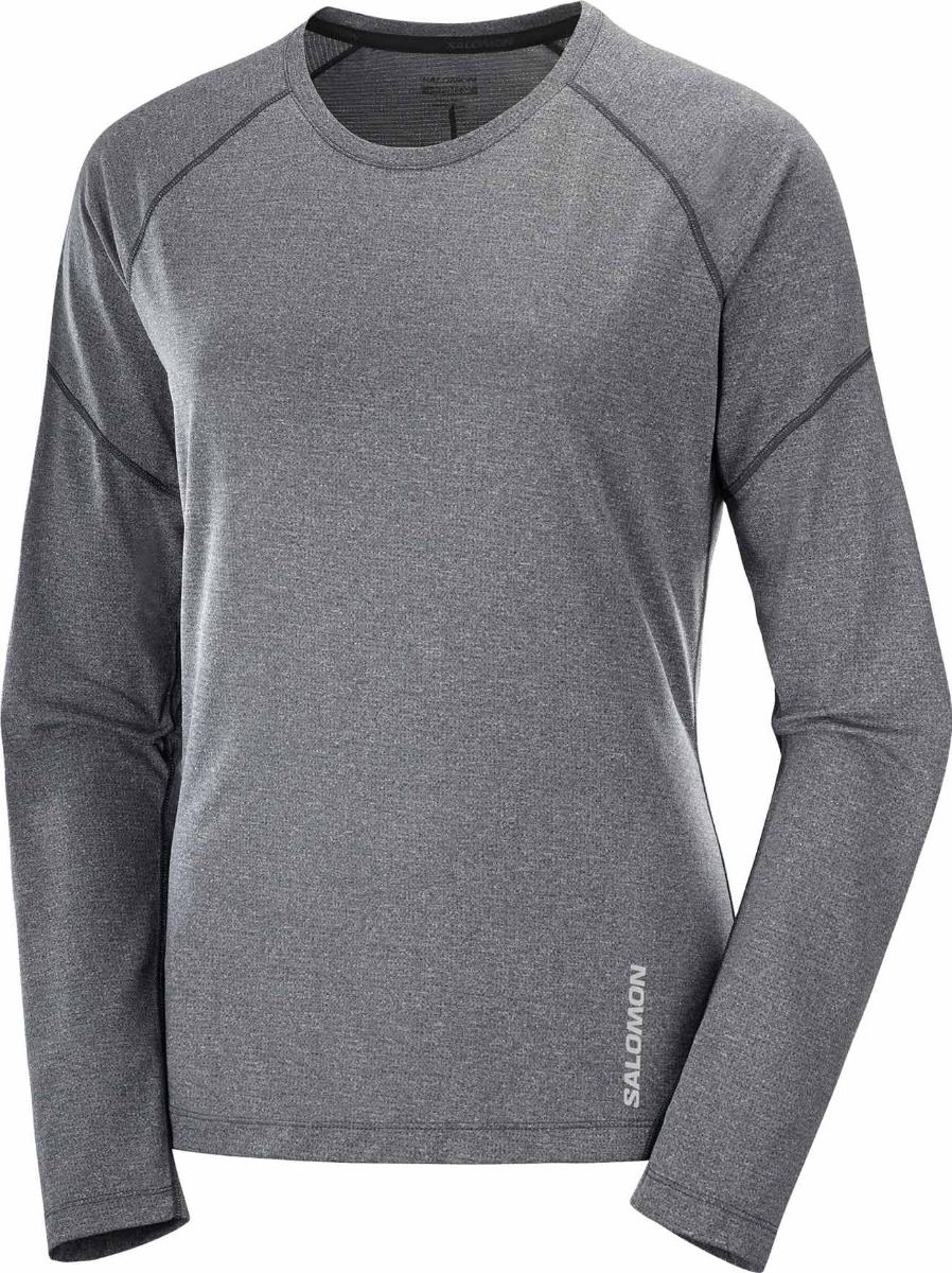 T Shirt Cross Run LS Tee W Deep Black + Salomon
