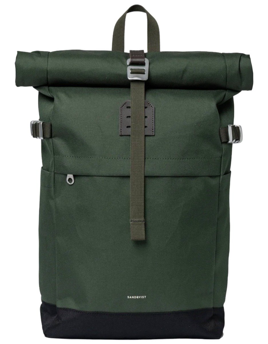 Icon Rolltop Backpack 14" Dawn Green/Dark Brown Leather