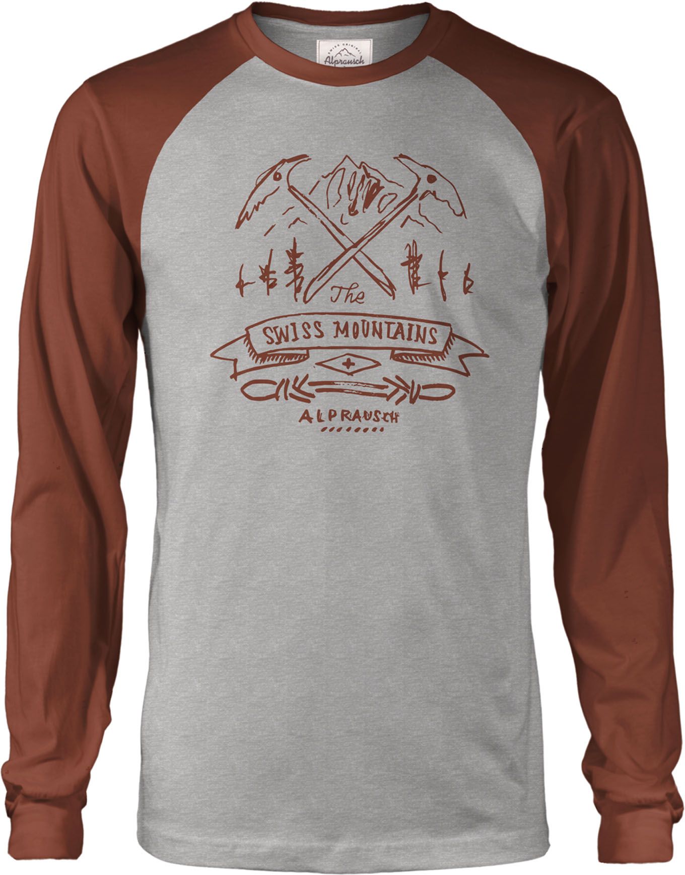 Schwiizer Berge Longsleeve Grey Melange Arabian Spice + Alprausch
