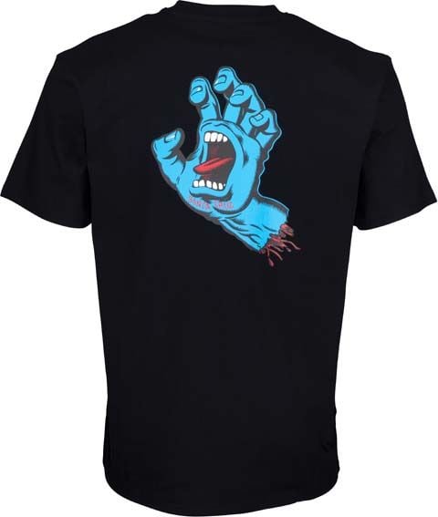 Screaming Hand Chest T-Shirt Black + Santa Cruz