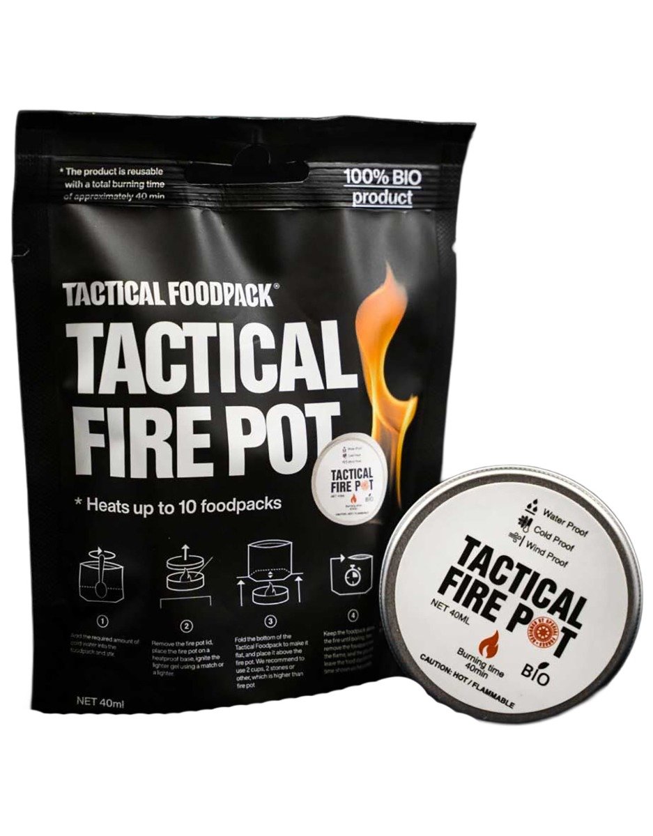 Pâte combustible Tactical Fire Pot + Tactical Foodpack