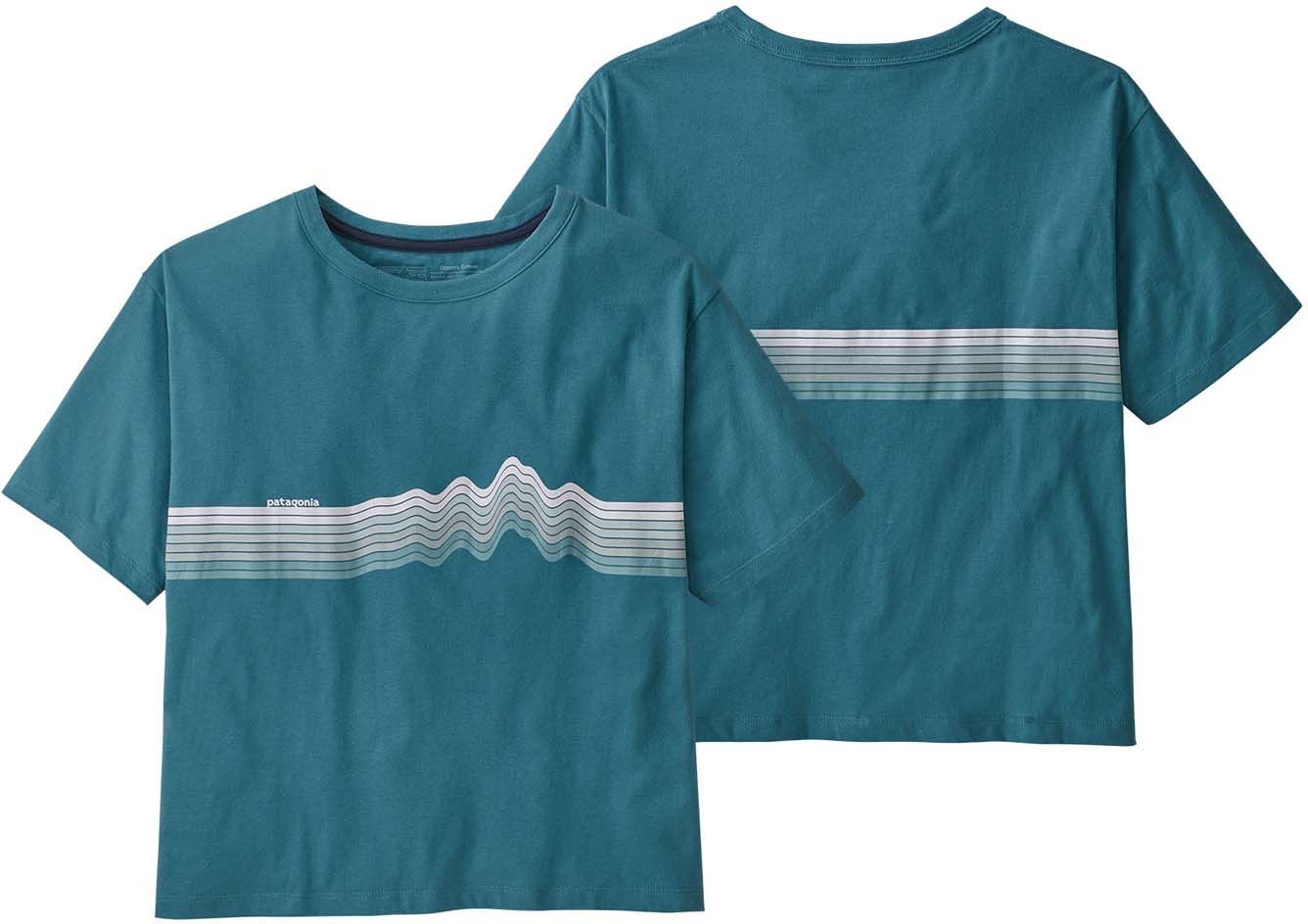 W's Ridge Rise Stripe Organic Easy Cut Tee Abalone Blue + Patagonia
