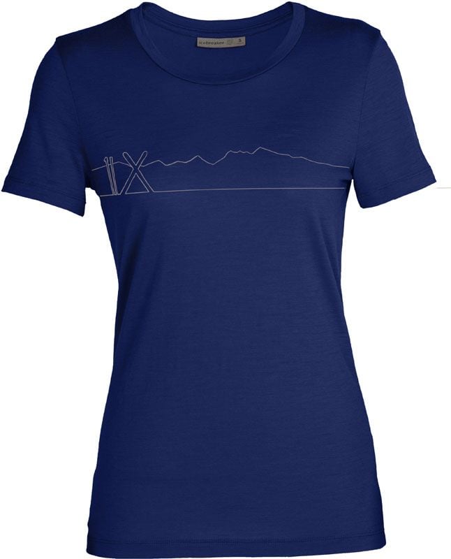 W Tech Lite II SS Tee Single Line Ski Royal Navy + Icebreaker
