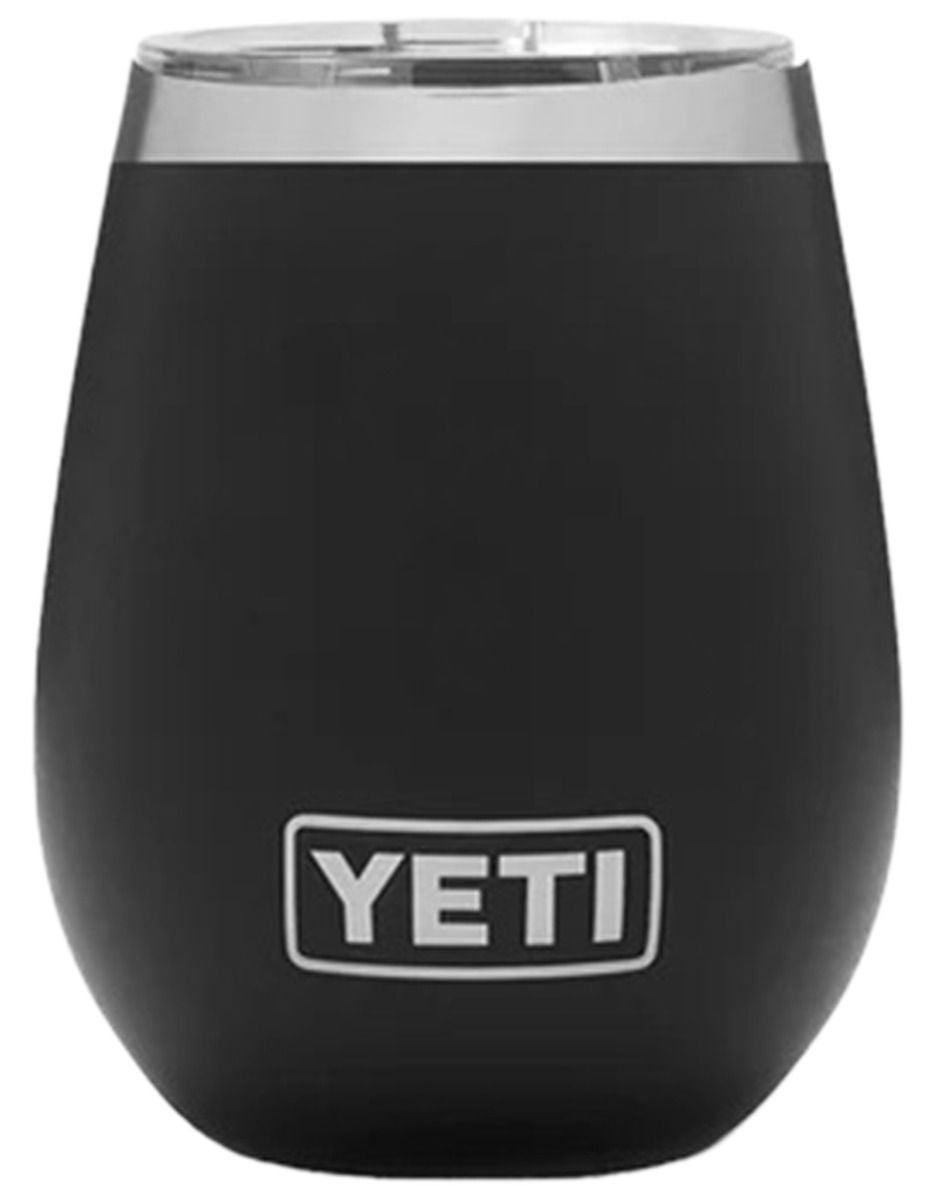 Rambler 10 Oz Wine Tumbler Black + Yeti