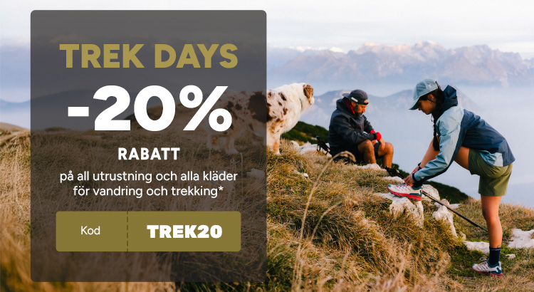 TREK DAYS 20% rabatt på textilier och vandringsutrustning med koden TREK20*
