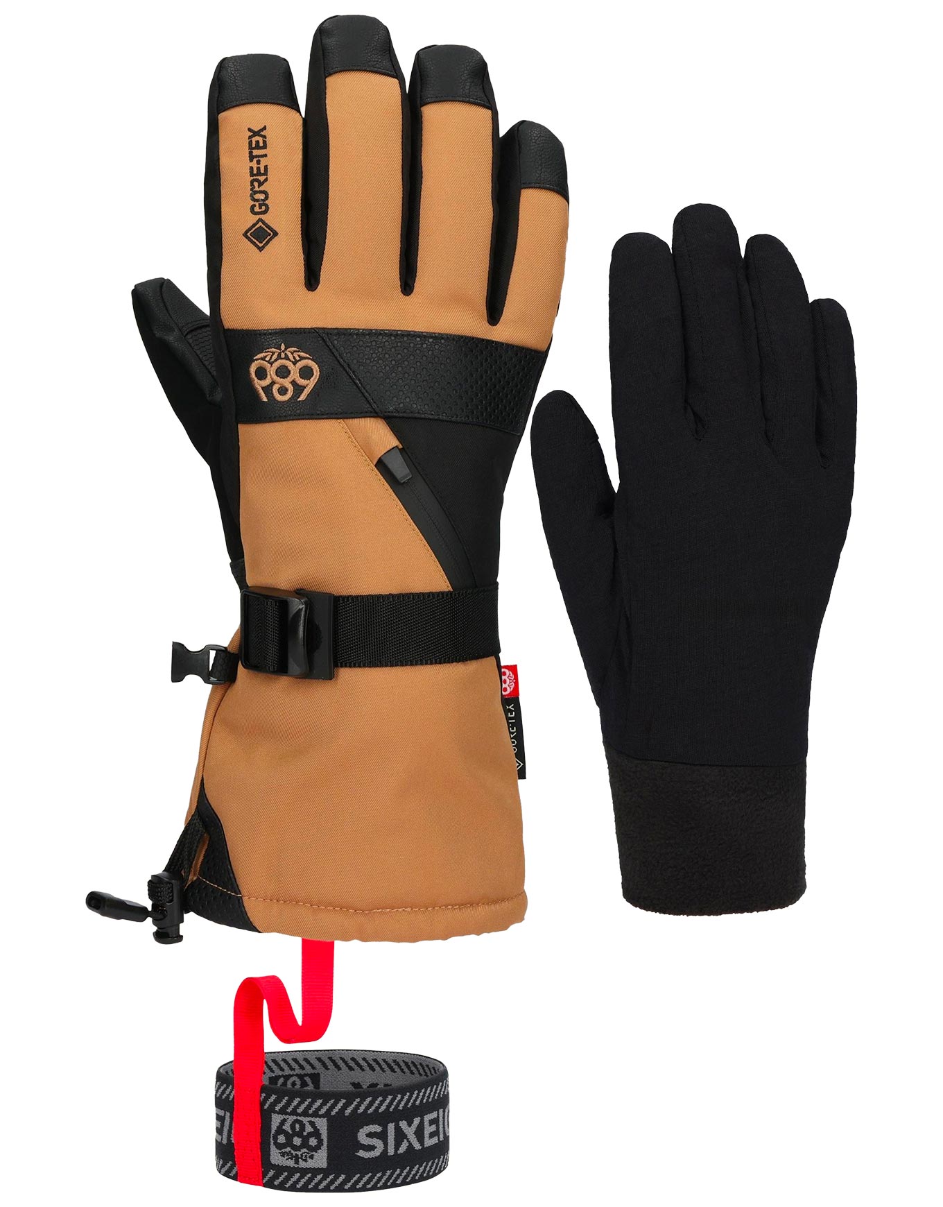 Gants de ski 3 en 1 imper-respirantes en GORE-TEX - M Gore Smarty 3In1 Gauntlet Glove Caramel en Laine - Taille M - Marron