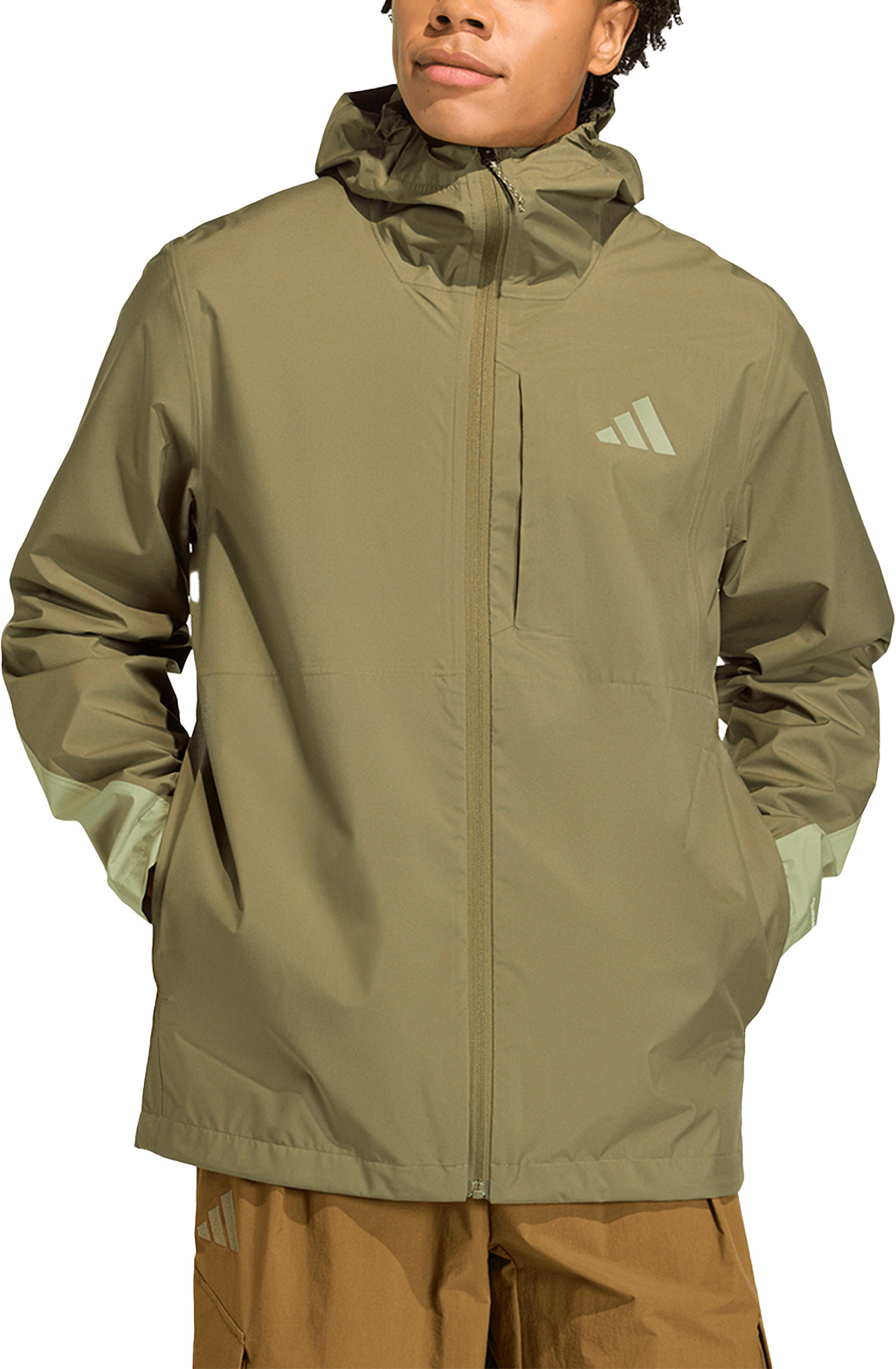 Veste de randonnée imperméable et coupe-vent - MT 2.5L Rain Jacket Olive Strat Tent Green - Taille M - Vert