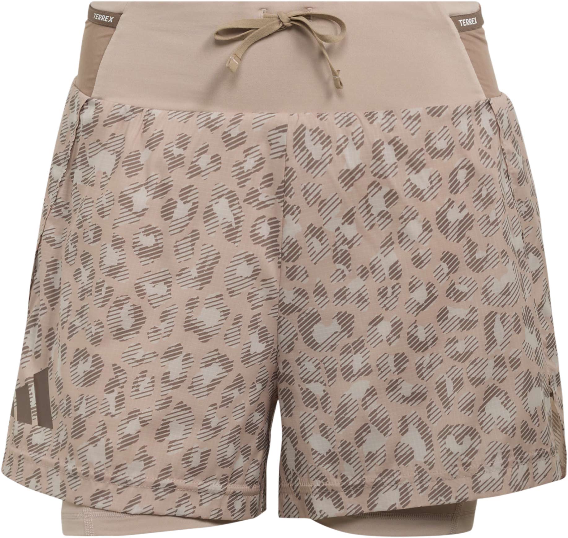 Short 2 en 1 séchage rapide - W XPL 2in1 Short AOP Beige Wonder Taupe Trace Brown - Taille 42 FR