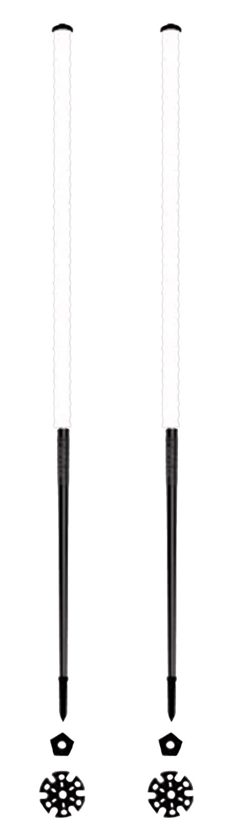Bâtons de ski de randonnée - Neige - Taille 125 cm - Blanc