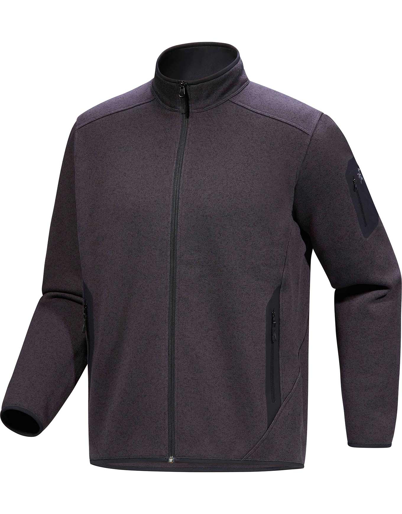 Warmes Fleece Covert Cardigan M Black Heather II für Herren aus Wolle Größe XS Grau