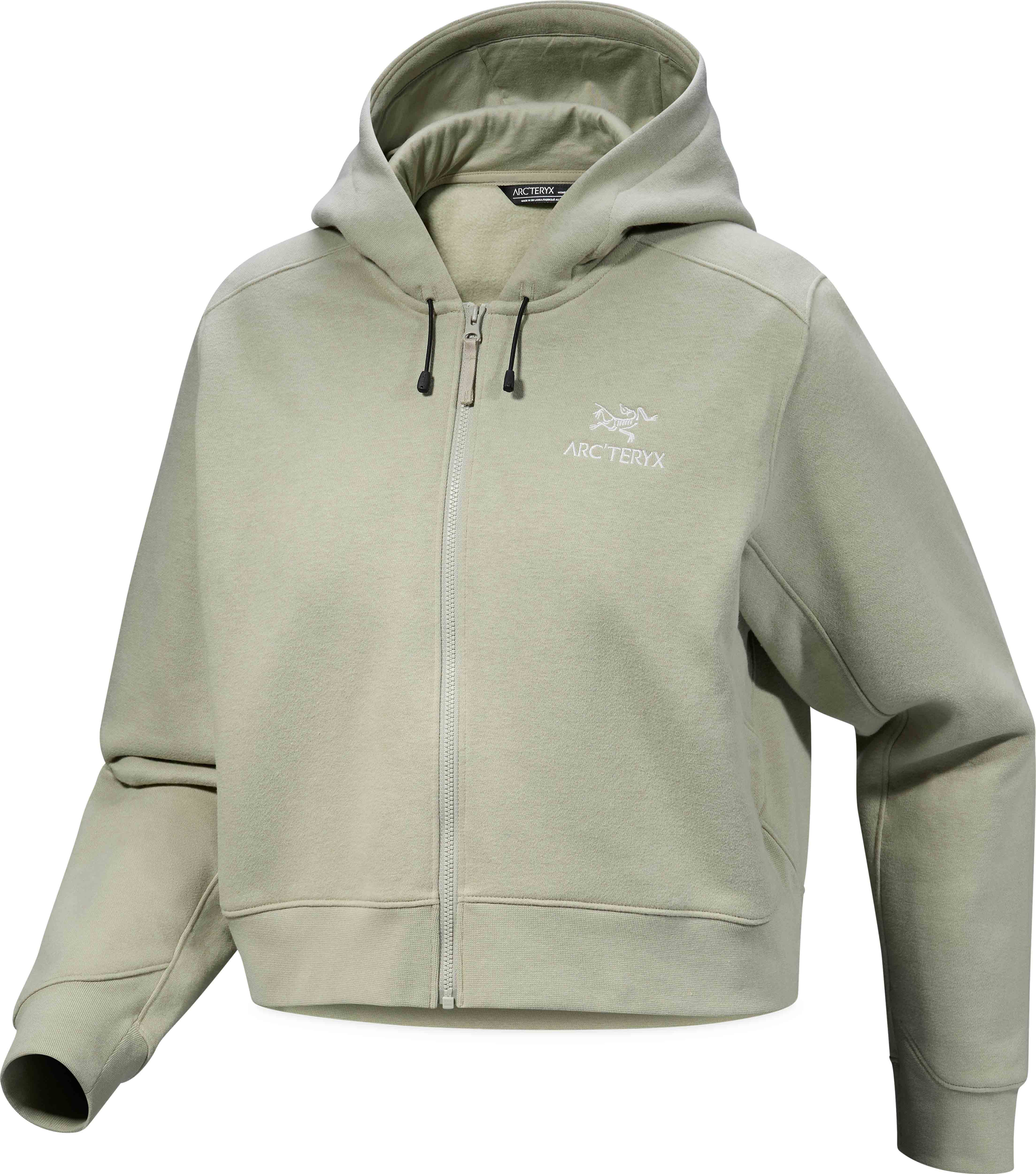 Sweat à capuche zippé en polaire - Emblem Fleece FZ Crop W Habitat en Coton - Taille S - Beige