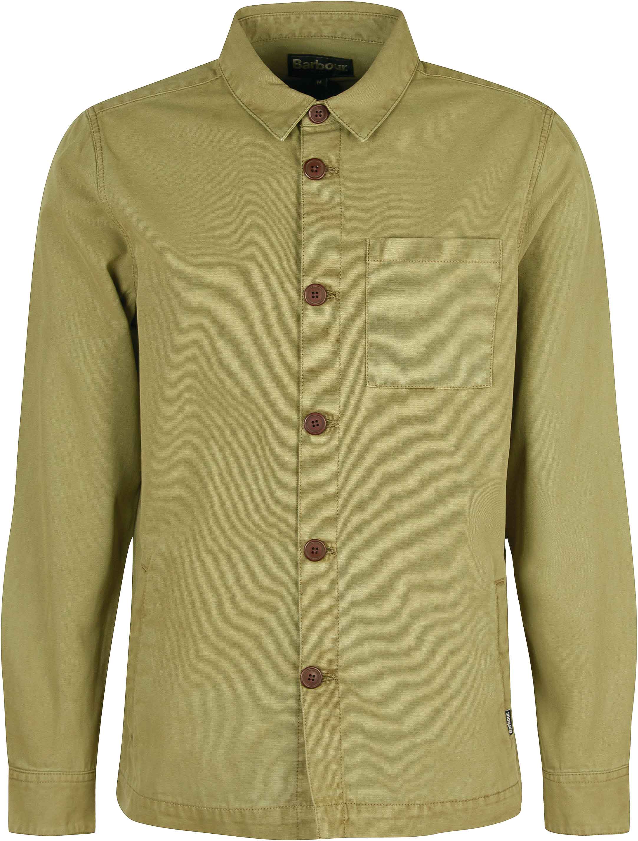 Sur-chemise en sergé de coton - Regular Washed Overshirt Bleached Olive en Coton - Taille M - Kaki