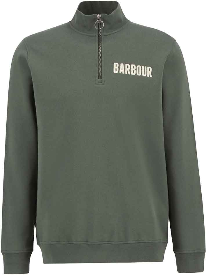 Sweat en coton demi-zippé - Cotes Half Zip Sweatshirt Thyme en Coton - Taille L - Vert