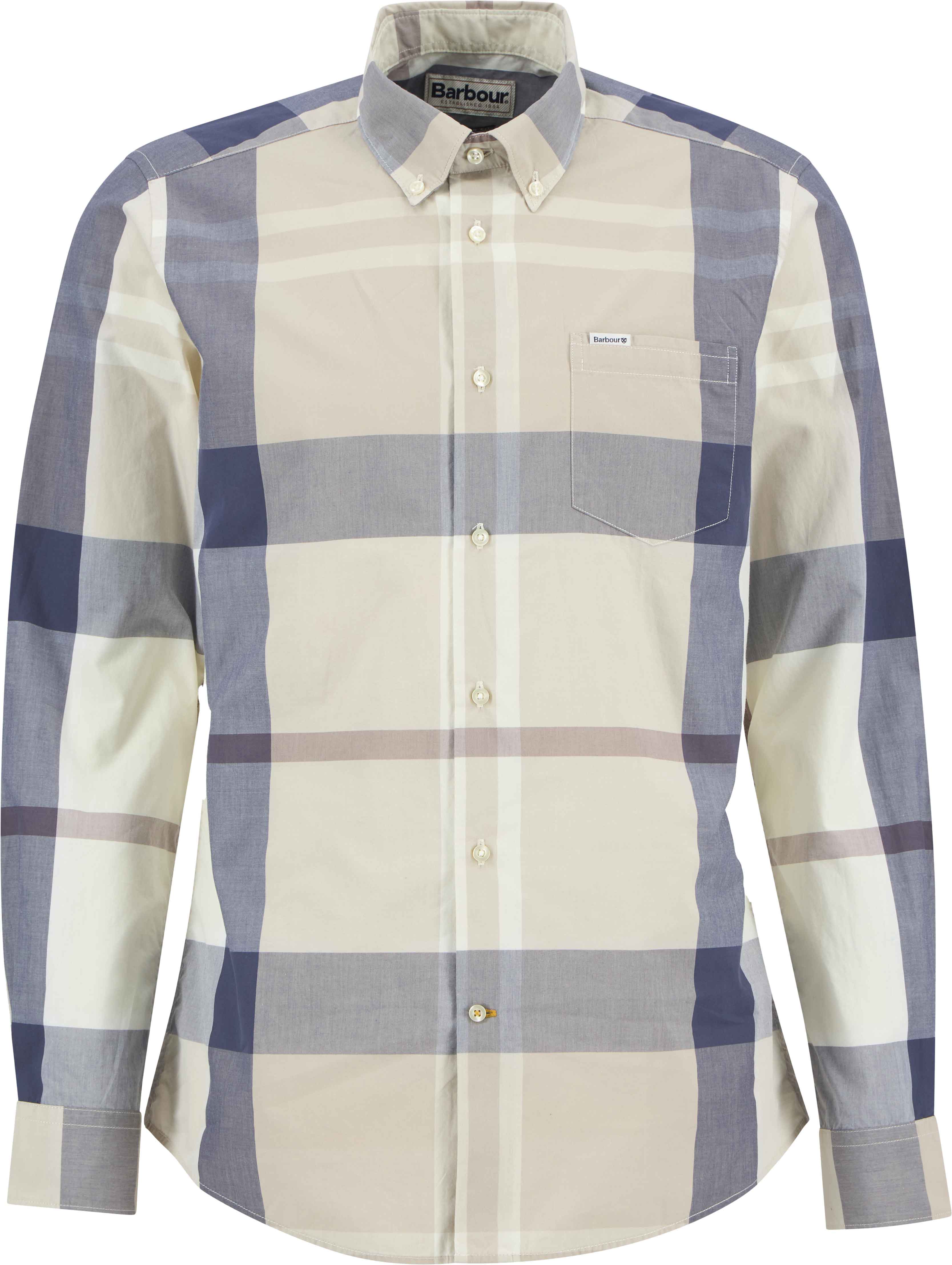 Chemise en coton - Harris Tailored Shirt Oban Mist Tartan en Coton - Taille L - Beige