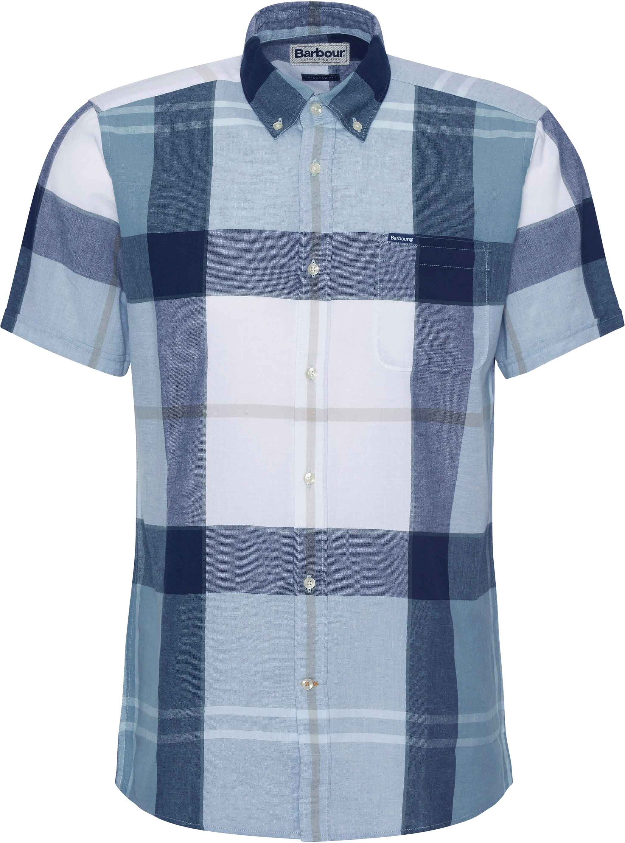 Chemise en coton et lin - Douglas S/S Tailored Shirt Northshore Tartan en Coton - Taille M - Gris