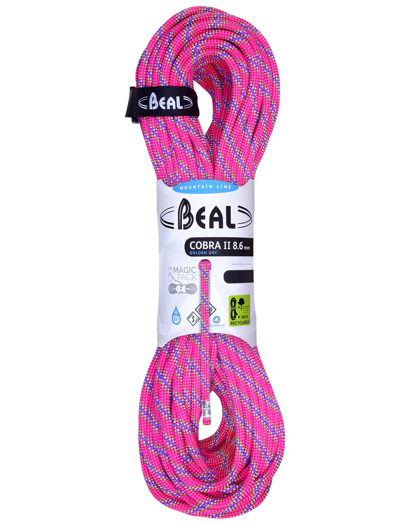 Corde à double - Cobra II 8.6 mm Golden Dry Fuchsia - Taille 60 m - Rose