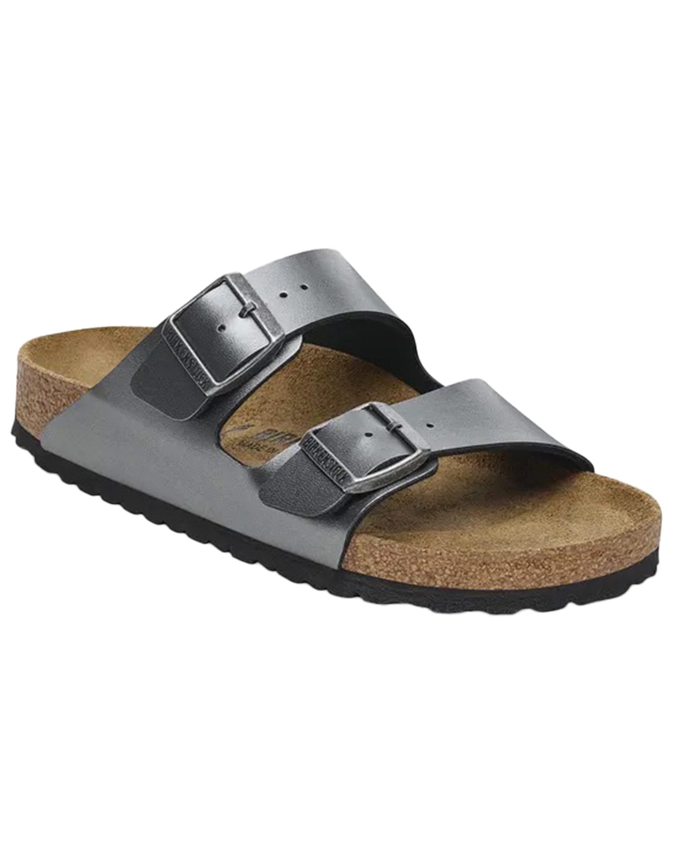 Sandales en cuir synthétique - Arizona W Birko-Flor Metallic Black - Taille 40 - Noir