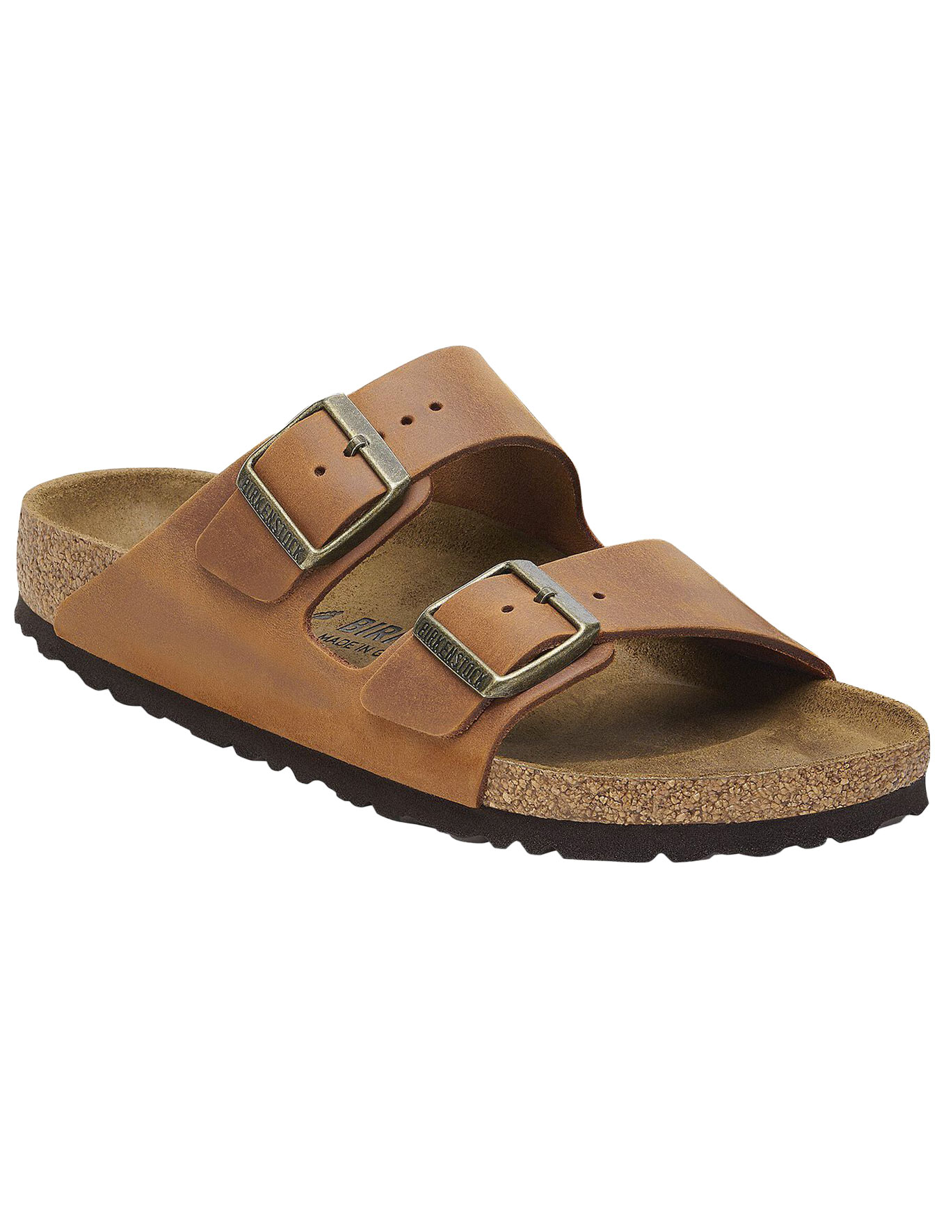 Sandales en cuir - Arizona Oiled Leather Narrow Cognac en Cuir - Taille 38 - Marron