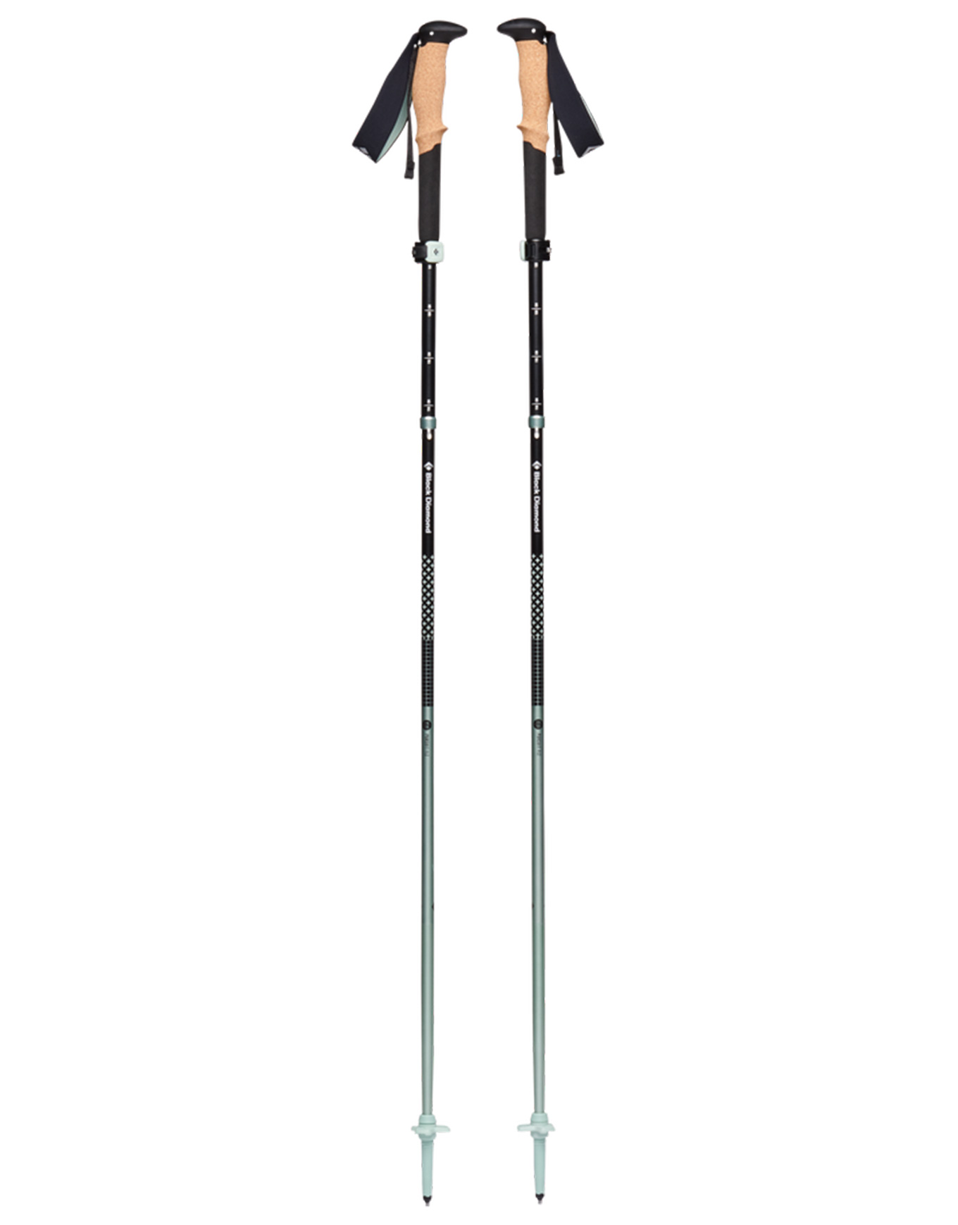 Bâtons de randonnée 4 saisons en aluminium - Pursuit Flz Trekking Poles Black/Foam Green en Aluminium - Taille M/L - Noir