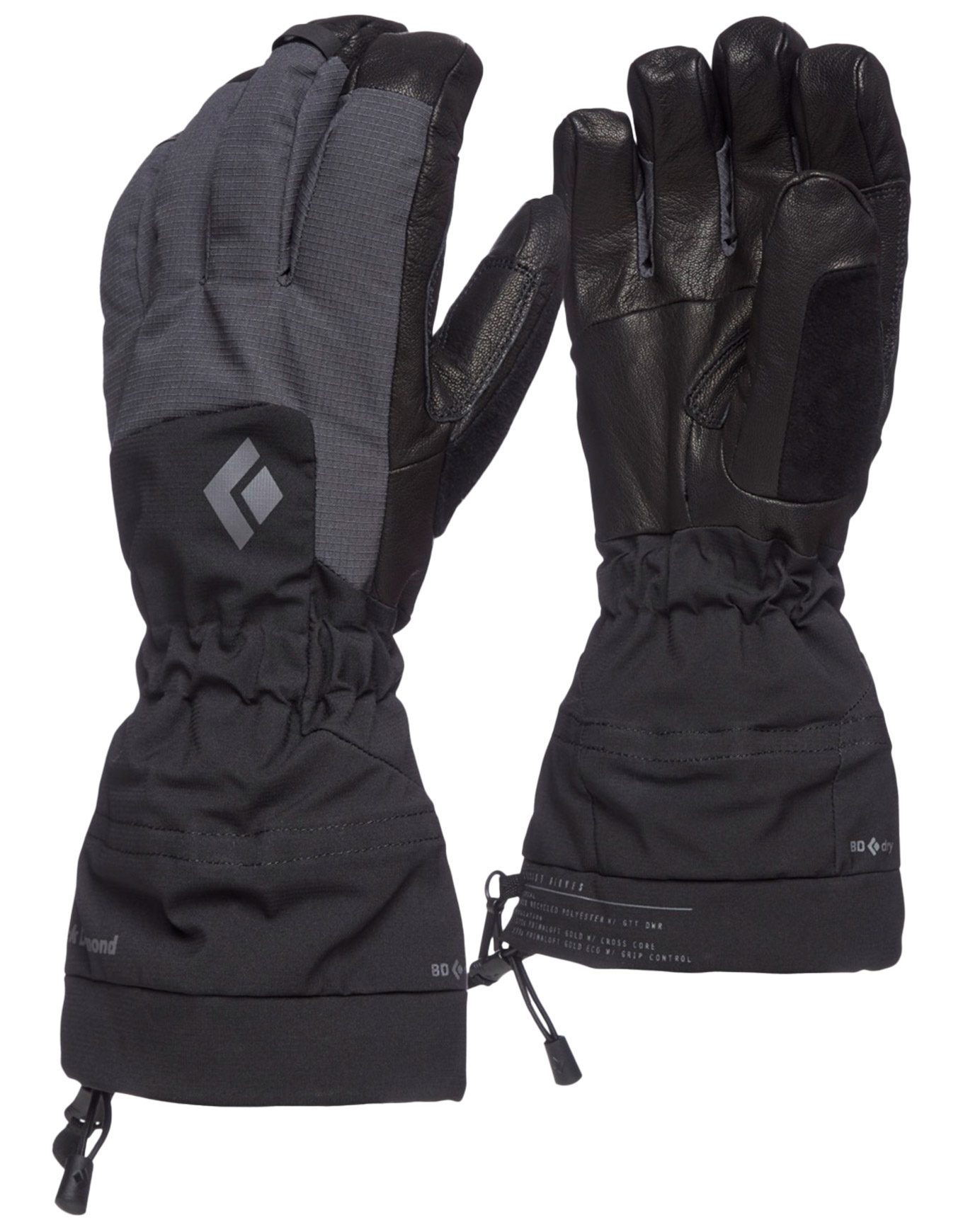 Gants d'alpinisme en PrimaLoft® - Soloist Gloves Black en Cuir - Taille S - Noir