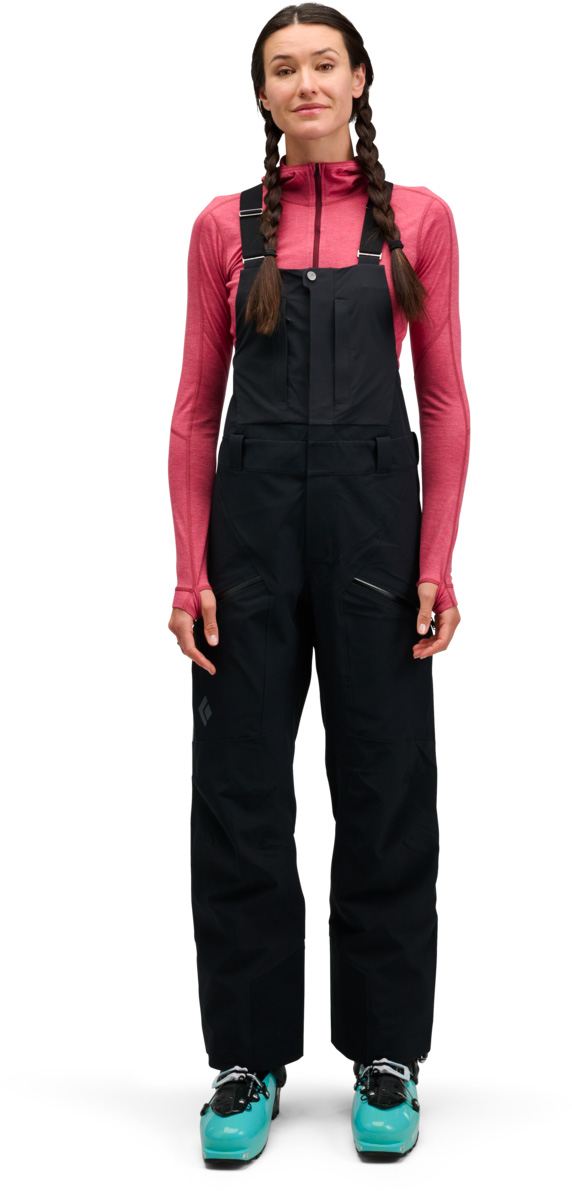 Salopette de ski de randonnée imperméable et respirante W Recon Stretch Bibs Black für Damen Größe M schwarz
