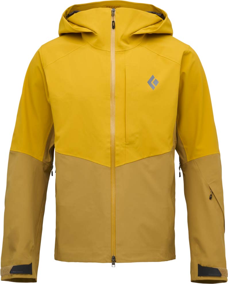Veste de ski de randonnée imperméable et respirante - M Recon Stretch Shell Amber Flax en Nylon - Taille L - Jaune