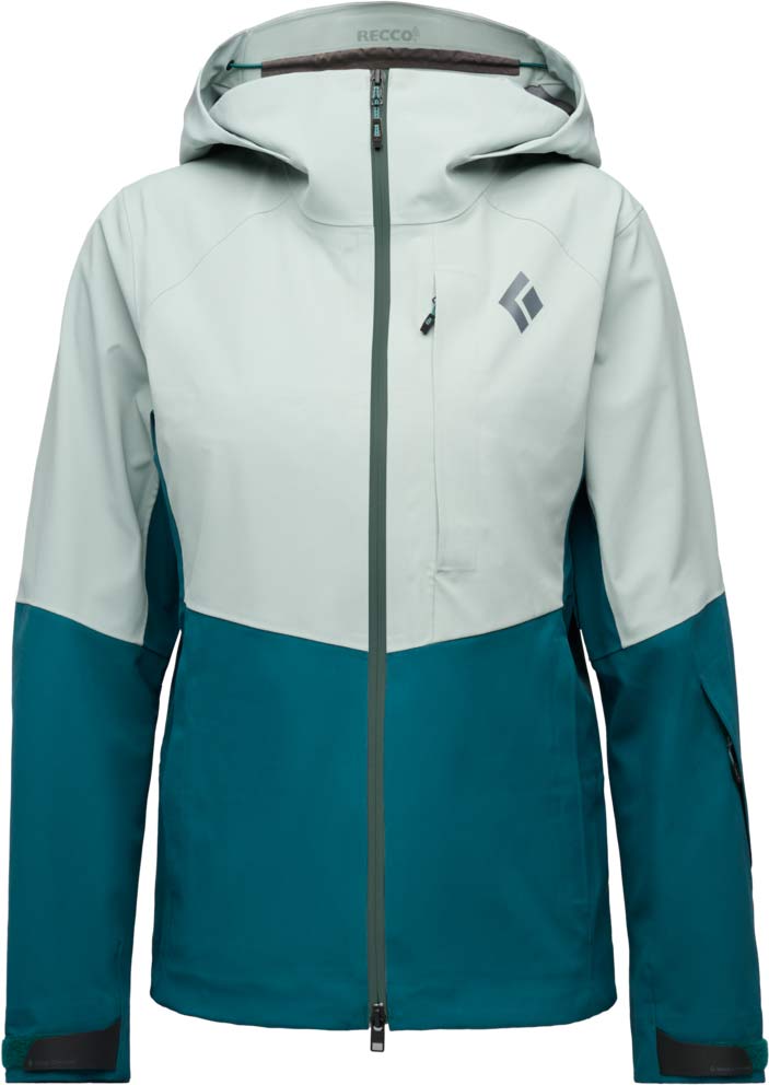 Veste de ski de randonnée imperméable et respirante - W Recon Stretch Shell Agave Deep Woods en Nylon - Taille L - Vert