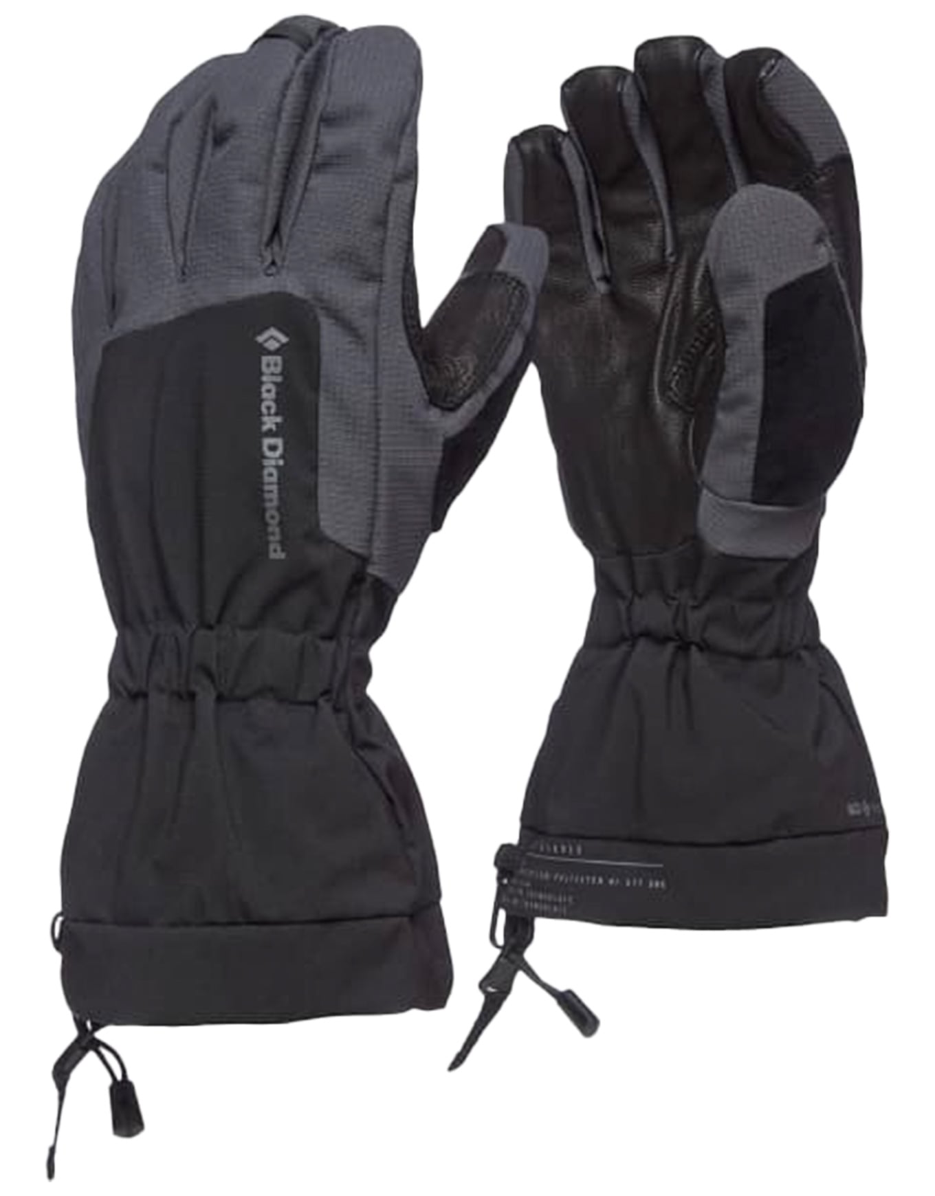 Gants d'alpinisme isolants et imperméables - Glissade Gloves Black en Cuir - Taille S - Noir