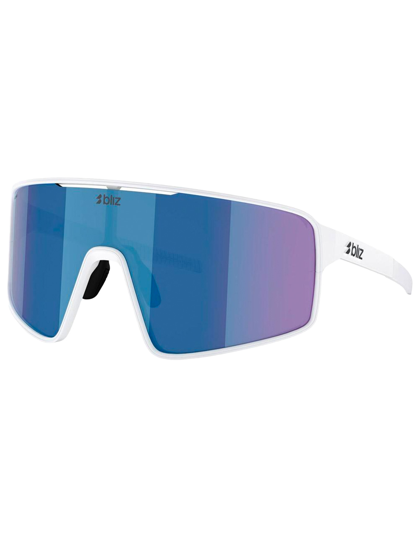 Robuste und leichte Sonnenbrille P001 White Grey W Blue Mirror Weiß