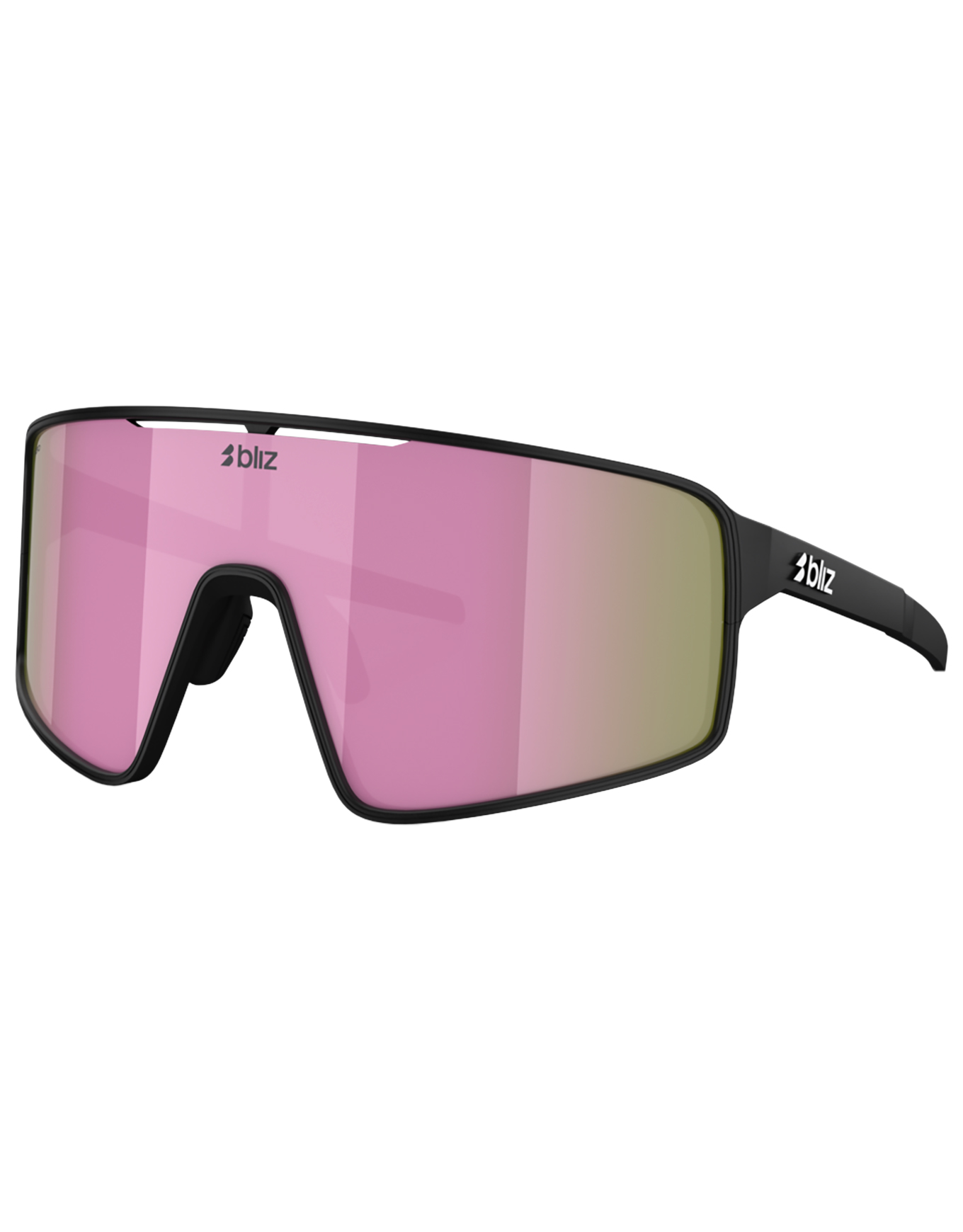 Robuste und leichte Sonnenbrille P001S Matt Black Brown w Pink Mirror schwarz