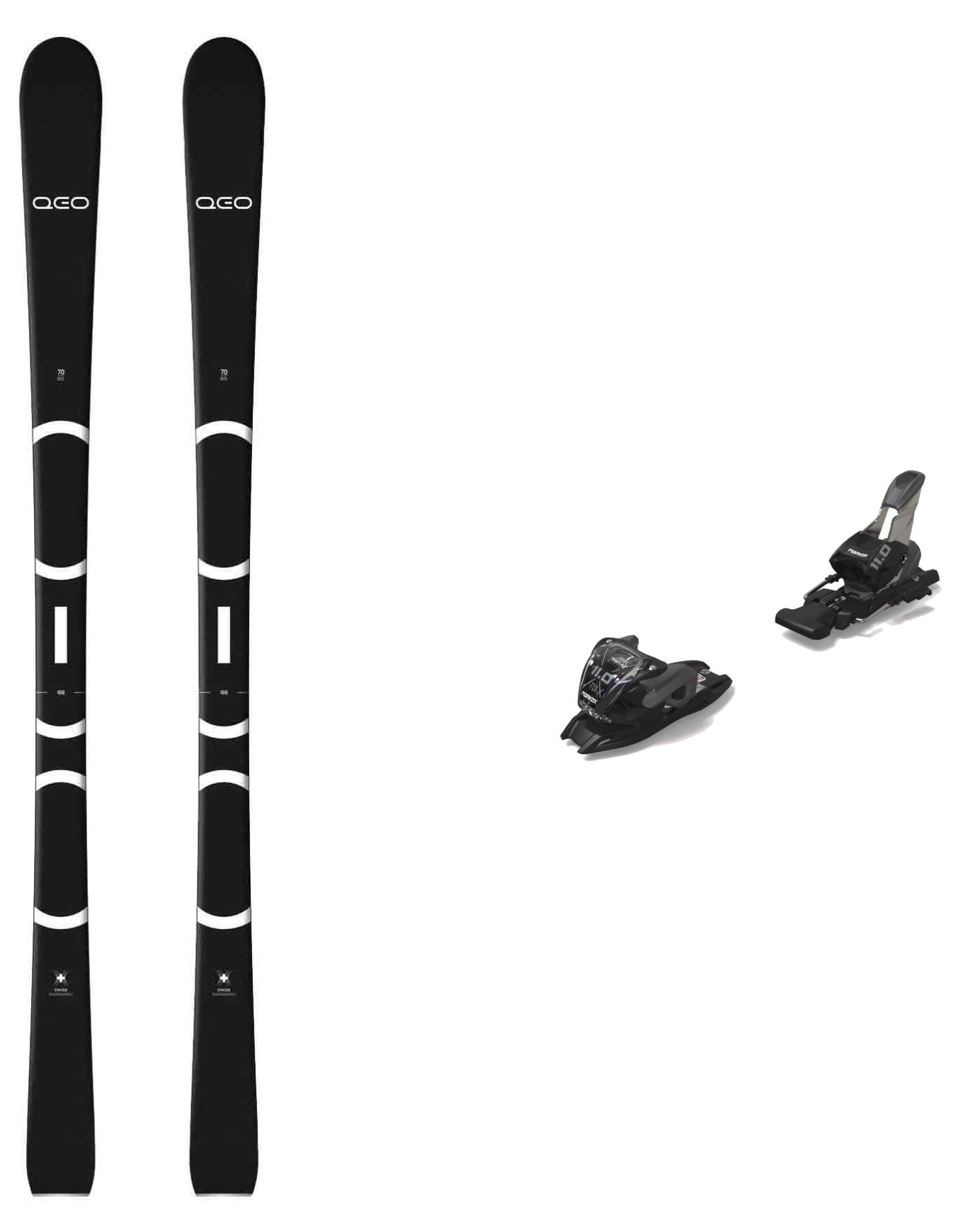 Ski Set inkl. Bdg. Pistenski Pack QEO 70 Black 2024 schwarz
