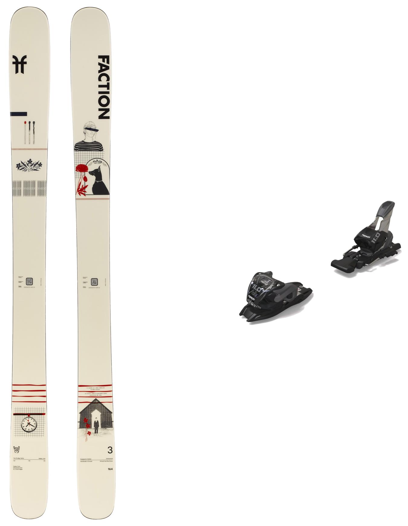 Ski Set inkl. Bdg. All-Mountain / Freeride Skier Pack Prodigy 3 Capsule 2026 aus Wolle Weiß