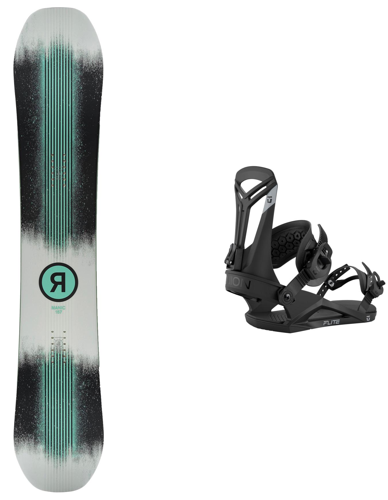 Packs (snowboard + fix) - Snowboard all-mountain - Pack Manic 2026 en Bois - Vert