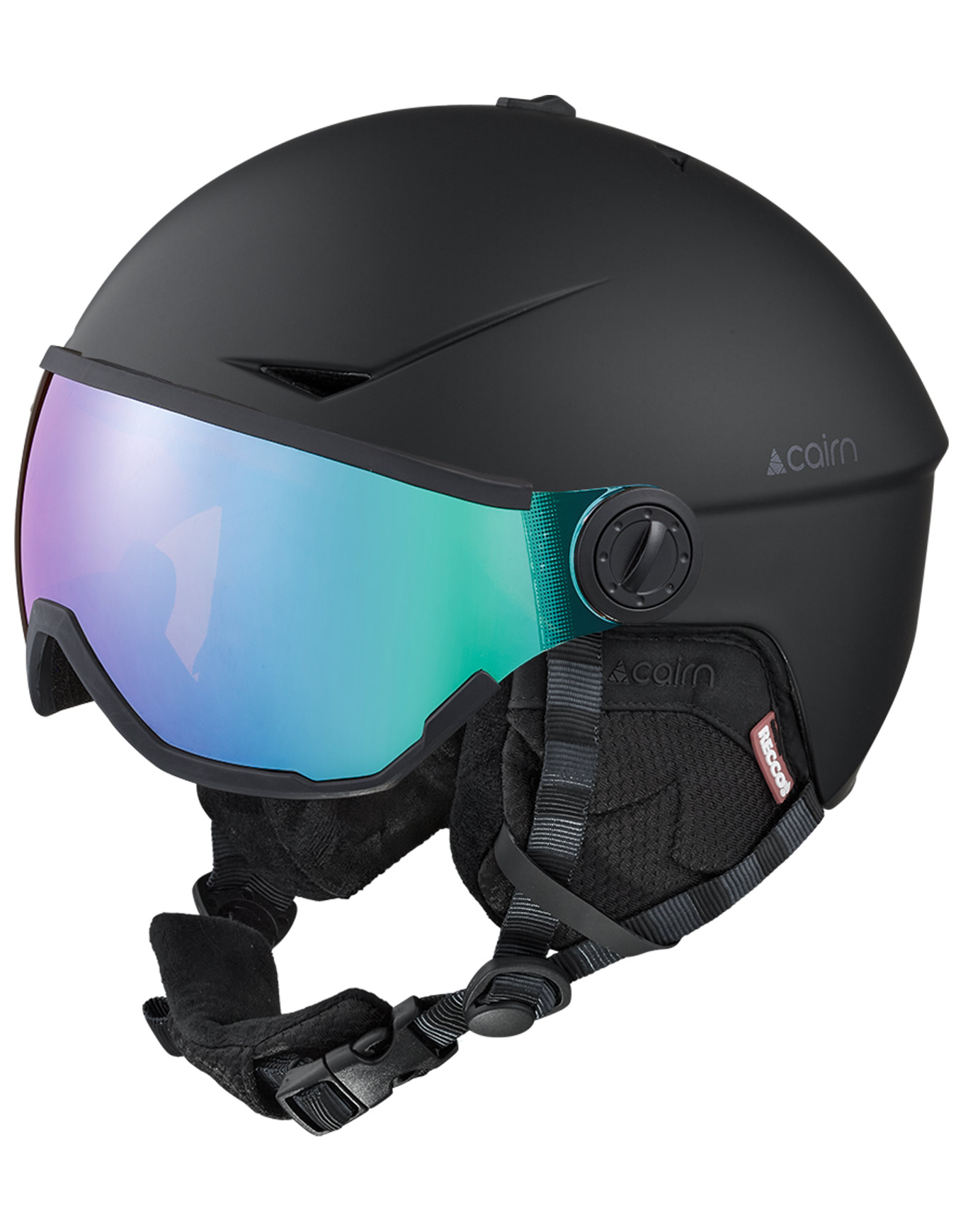 Casque de ski/snowboard - Rise Visor Pure Mat Black Cameleon - Taille 58-61 cm - Noir
