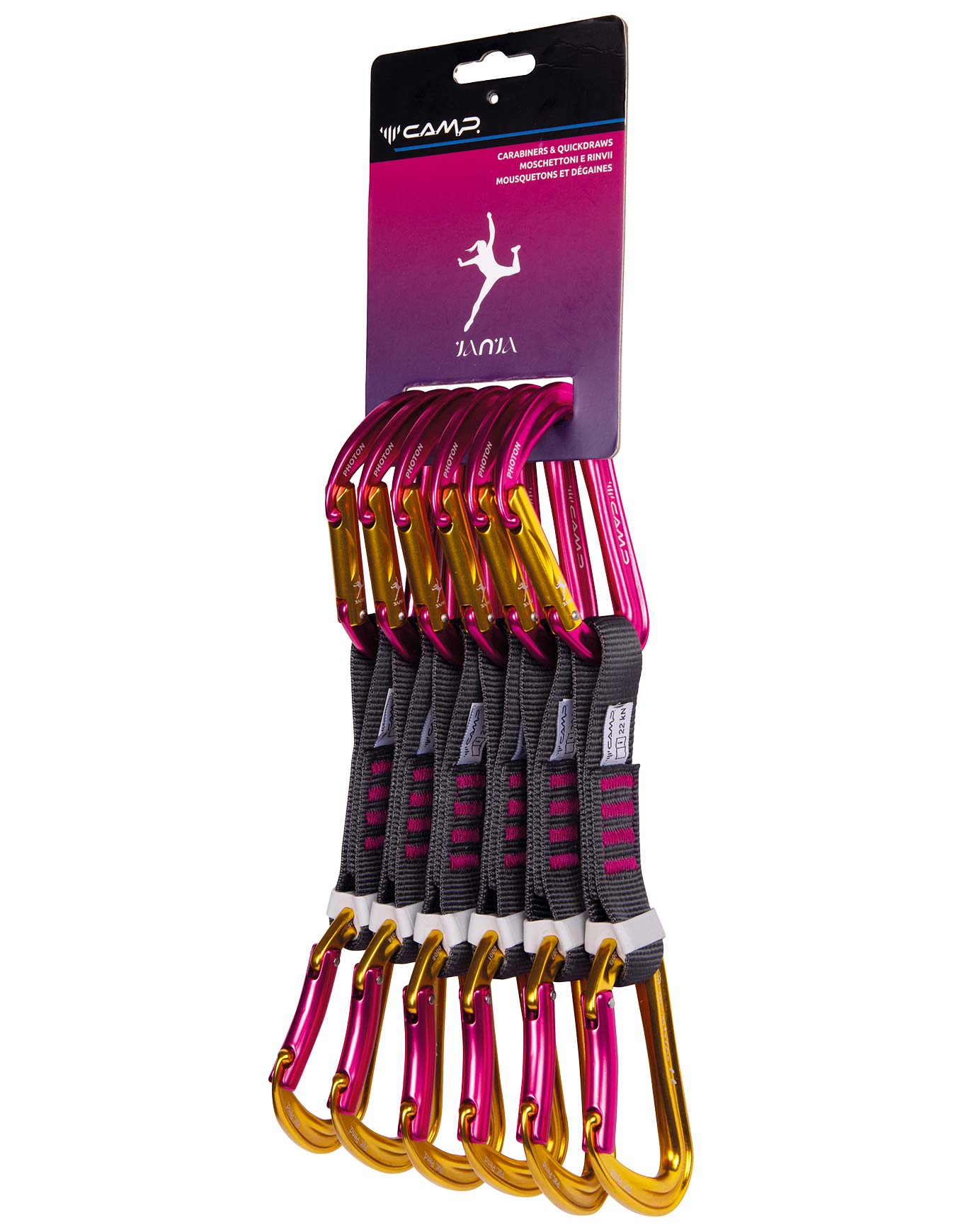 Pack de 6 dégaines d'escalade - Photon Express Ks Janja 6 Pack 12 Cm - Violet