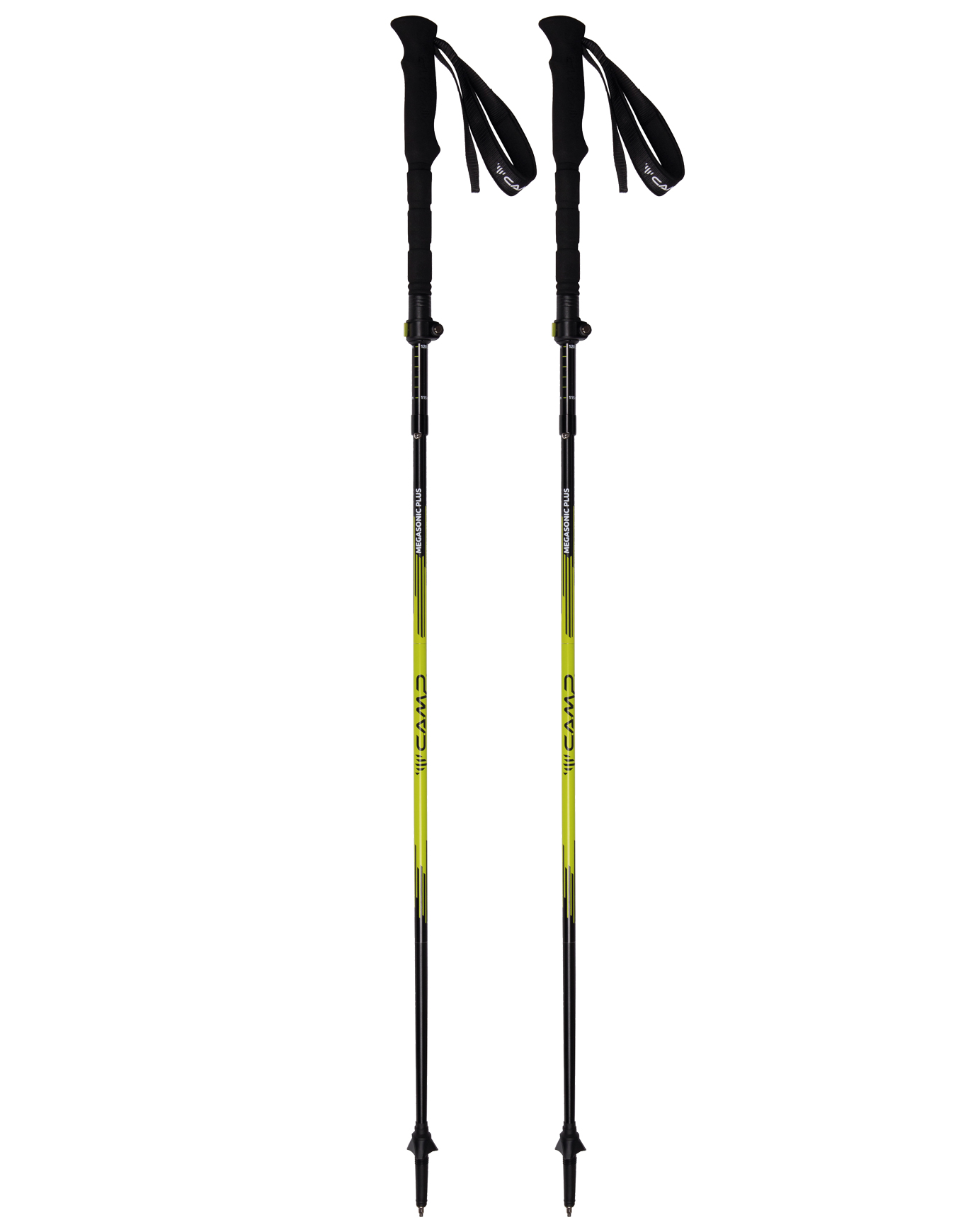Bâtons de randonnée - Megasonic Plus en Aluminium - Jaune