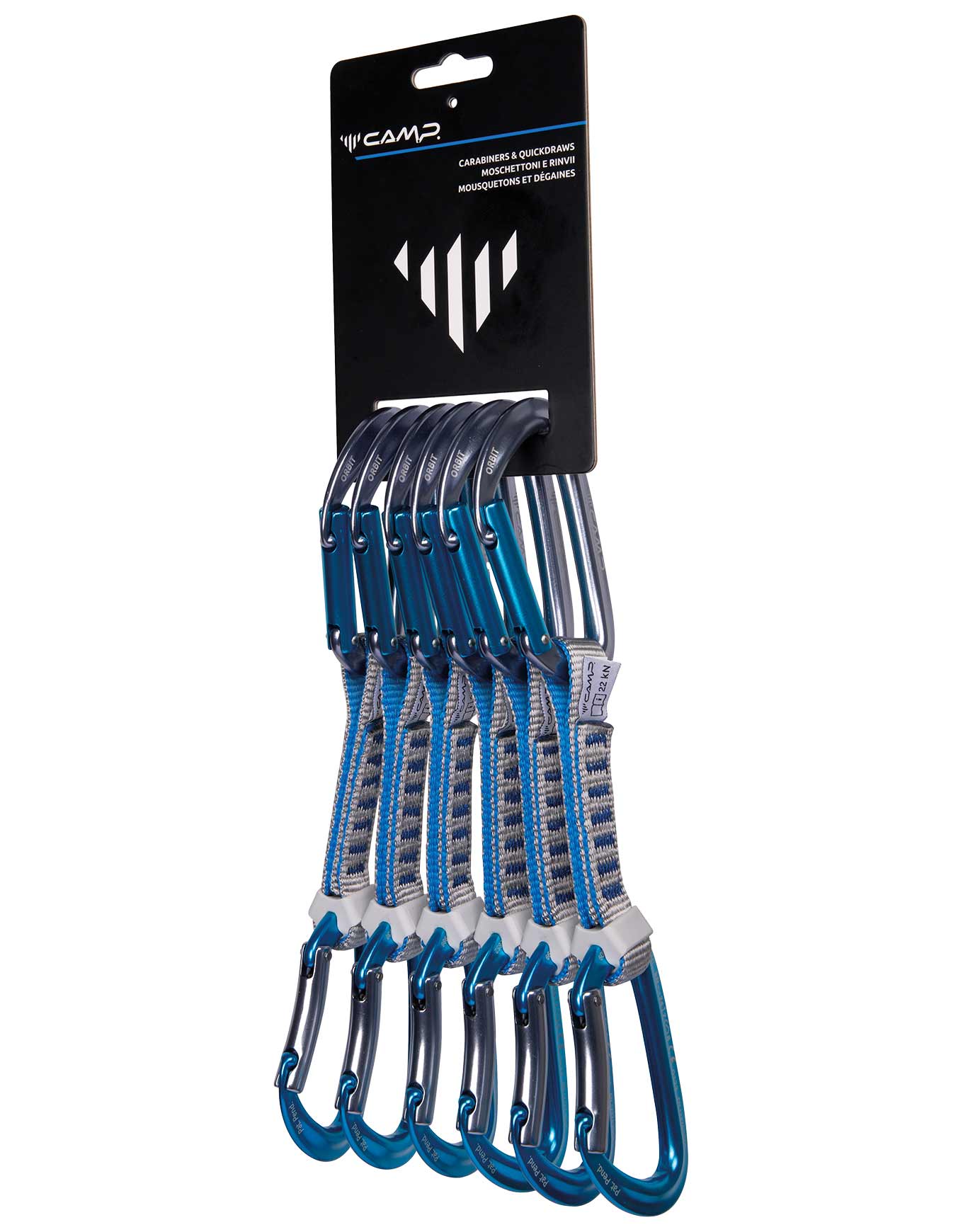 Pack de 6 dégaines d'escalade - Orbit Express KS 6 Pack en Nylon - Taille 12 cm - Bleu