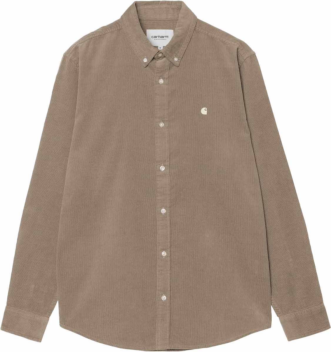 Chemise en velours côtelé - L/S Madison Fine Cord Shirt Iroko / Wax en Coton - Taille L - Beige
