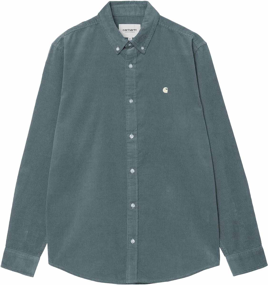 Chemise en velours côtelé - L/S Madison Fine Cord Shirt Cozy Blue / Wax en Coton - Taille S - Bleu