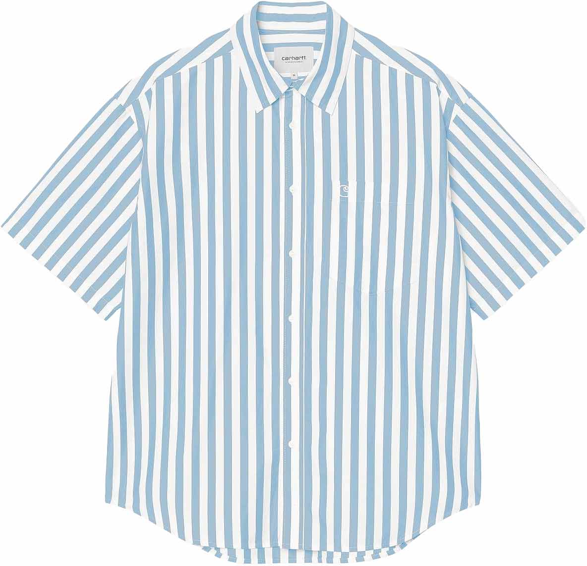 Chemise en coton - S/S Royce Shirt Royce Stripe Icaria / White en Coton - Taille L - Bleu
