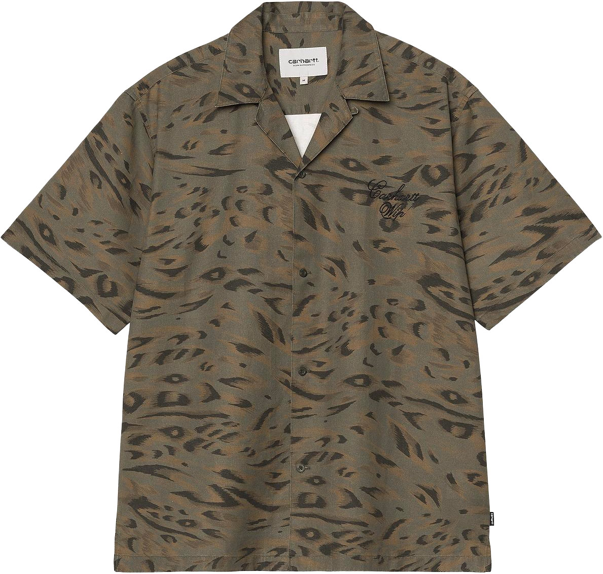 Chemise en Tencel et coton - S/S Travon Shirt Duck Feather Print Cypress Black en Coton - Taille M - Kaki