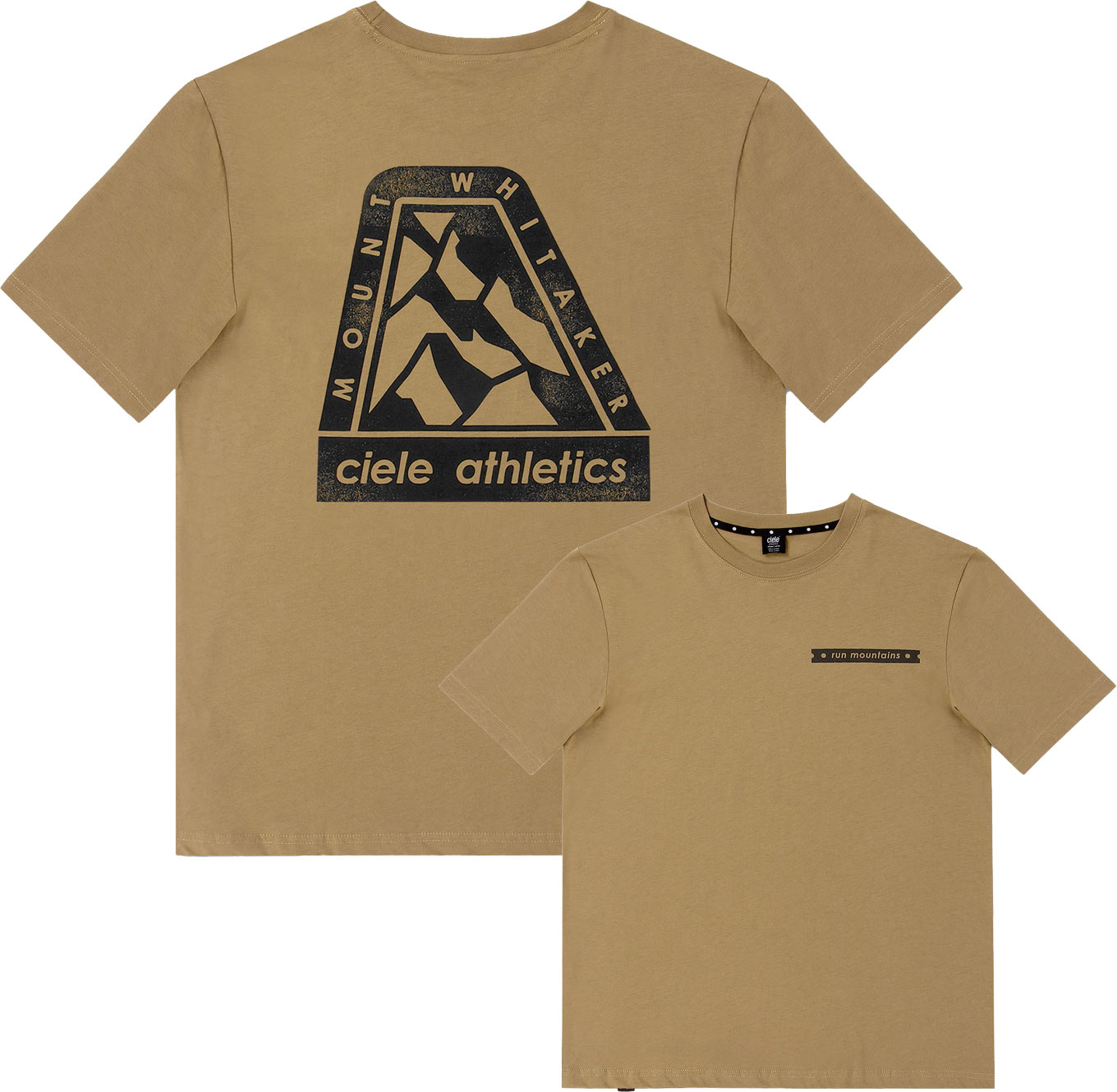 T-shirt en coton recyclé - U ORTShirt Run Mountains Canvas en Coton - Taille L - Marron