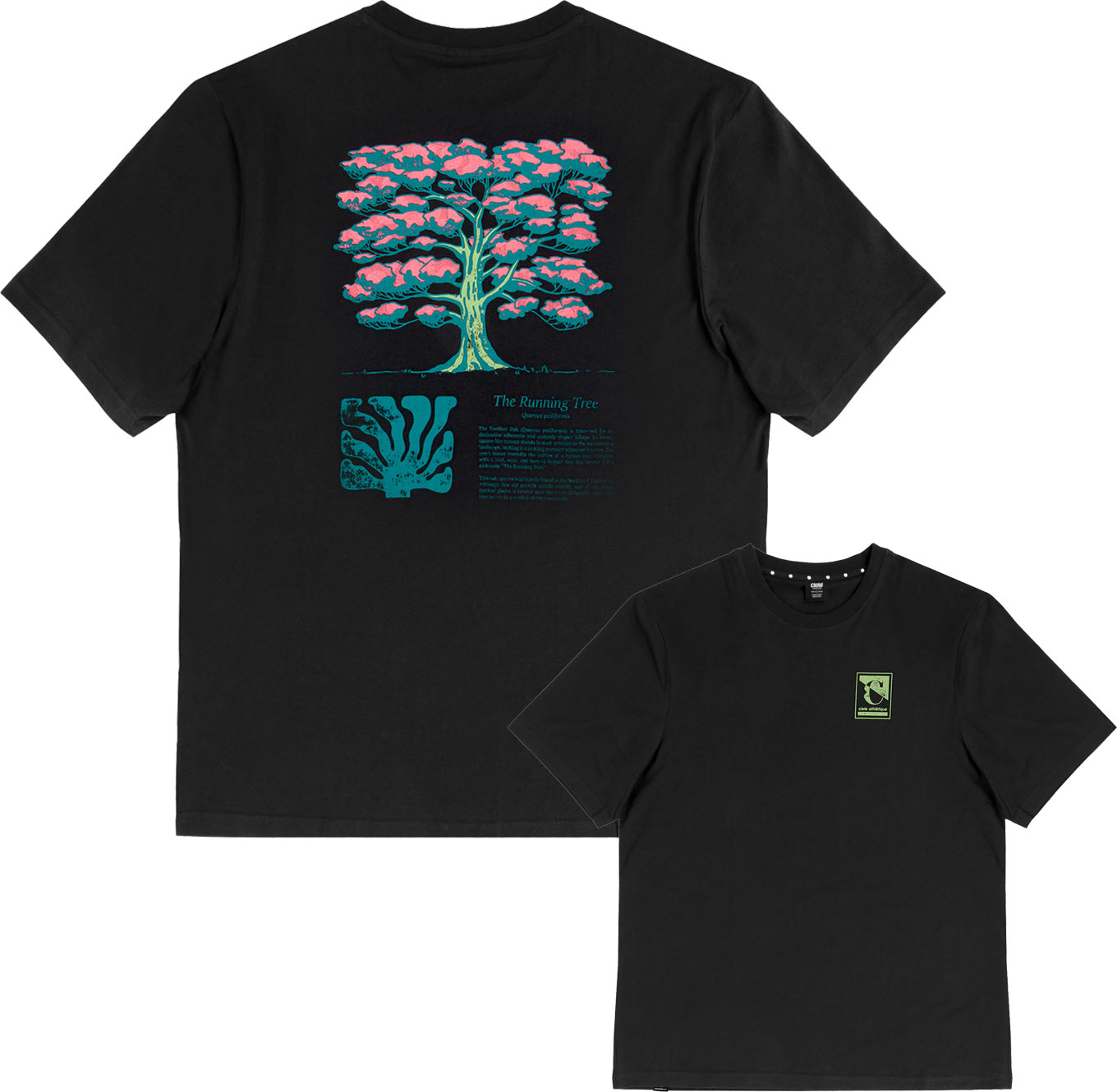 T-shirt en coton recyclé léger - U ORTShirt The Running Tree Black en Coton - Taille M - Noir