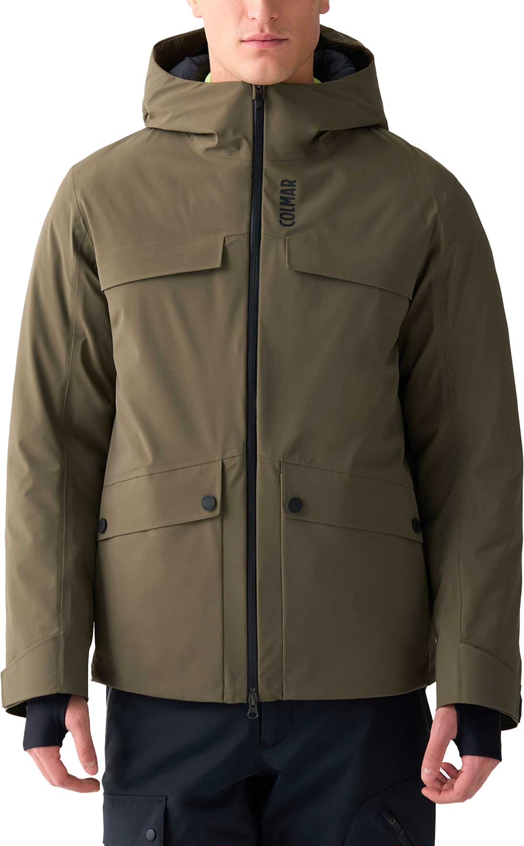 Warme, wasserfeste Skijacke Men Ski Jacket Woodland Black für Herren Größe L Khaki