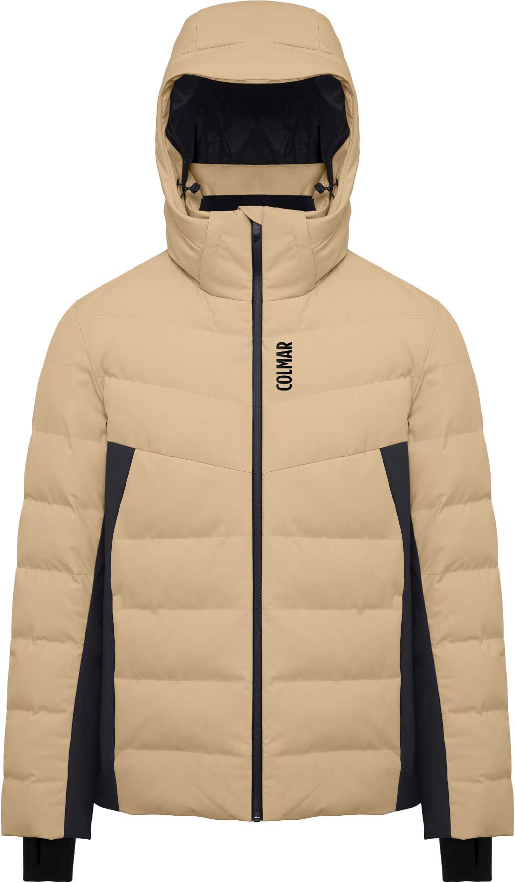Veste de ski hybride chaude et imperméable - Men Ski Puff Jacket Crumble Black en Softshell - Taille L - Beige