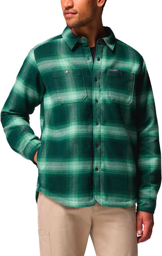 Chemise en sherpa - Windward II Shirt Jacket Rain Forest Blurred Ombre - Taille M - Vert