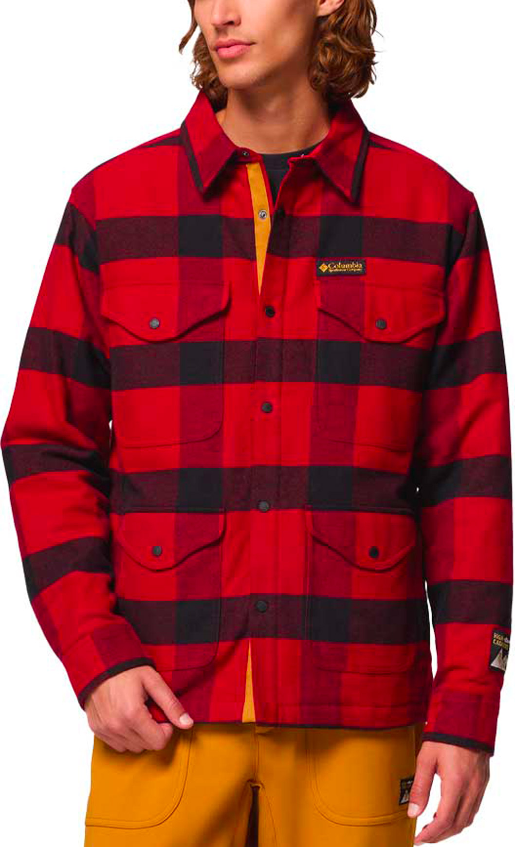 Surchemise à carreaux - High Cascades Shirt Jacket Red Dahlia Tims Buffalo Plaid en Coton - Taille M - Rouge
