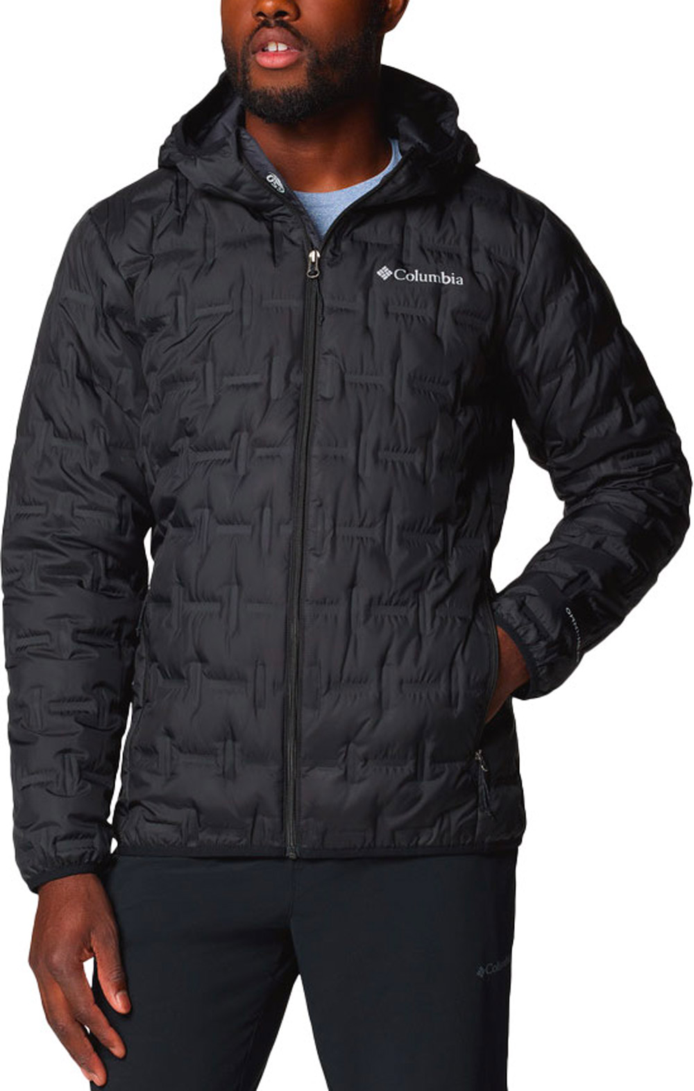Doudoune déperlante en duvet naturel Delta Ridge II Down Hooded Jacket Black für Herren Größe S schwarz