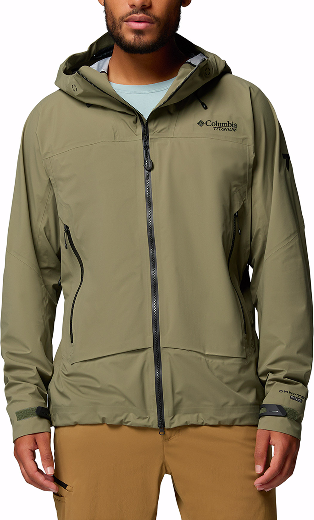 Veste de randonnée imperméable et coupe-vent en OMNI-TECH™ PRO - Saudan Pro 3L Shell Stone Green - Taille S - Vert